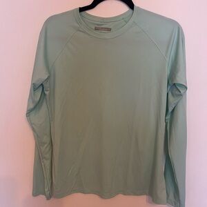 Teal blue Columbia rash guard